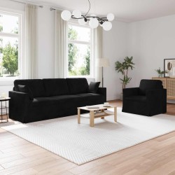Ensemble de Canapés 2 pcs Noir Velours 619272619272