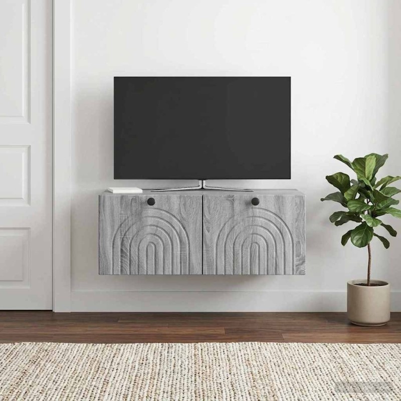 Meuble TV mural Sonoma gris 78,5 x 41 x 30 cm Bois d'ingénierie 619284619284