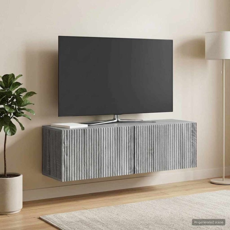 Meuble TV mural Sonoma gris 98 x 31 x 30 cm Bois d'ingénierie 619286619286