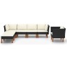 Salon de jardin 7 pcs Résine tressée et bois d'eucalyptus Noir 619293619293