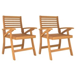 Chaises de jardin lot de 2 58x58x87 cm bois massif d'acacia 619294619294