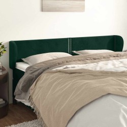 Tête de lit avec oreilles Vert foncé 203x23x78/88 cm Velours 619297619297
