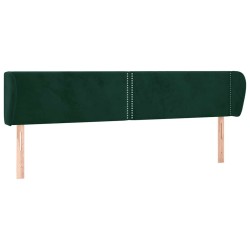 Tête de lit avec oreilles Vert foncé 203x23x78/88 cm Velours 619297619297