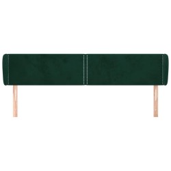 Tête de lit avec oreilles Vert foncé 203x23x78/88 cm Velours 619297619297