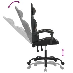 Chaise de jeu Noir et camouflage Similicuir 619300619300