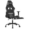Chaise de jeu de massage repose-pied Noir et gris clair Tissu 619303619303