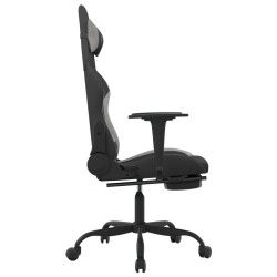 Chaise de jeu de massage repose-pied Noir et gris clair Tissu 619303619303
