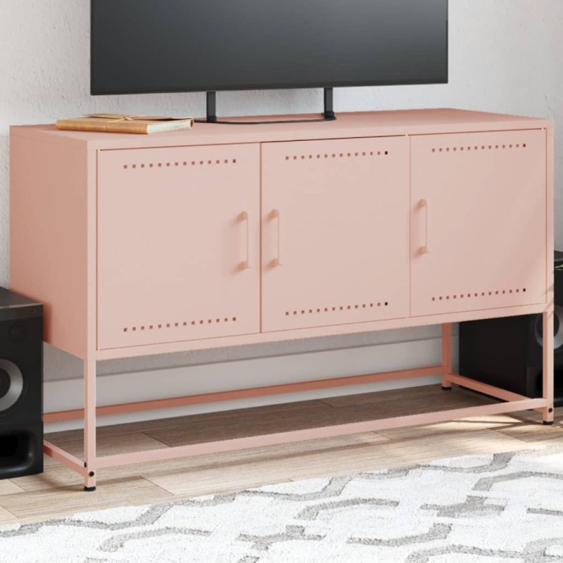 Meuble TV rose 100,5x39x60,5 cm acier 619311619311