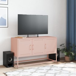 Meuble TV rose 100,5x39x60,5 cm acier 619311619311