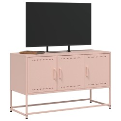 Meuble TV rose 100,5x39x60,5 cm acier 619311619311
