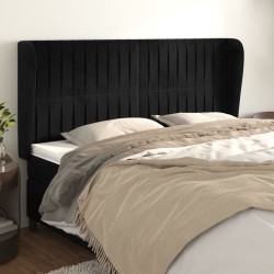 Tête de lit avec oreilles Noir 203x23x118/128 cm Velours 619314619314