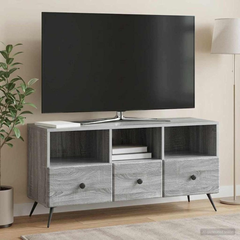Meuble TV Sonoma gris 102 x 34,5 x 50 cm Bois d'ingénierie 619315619315