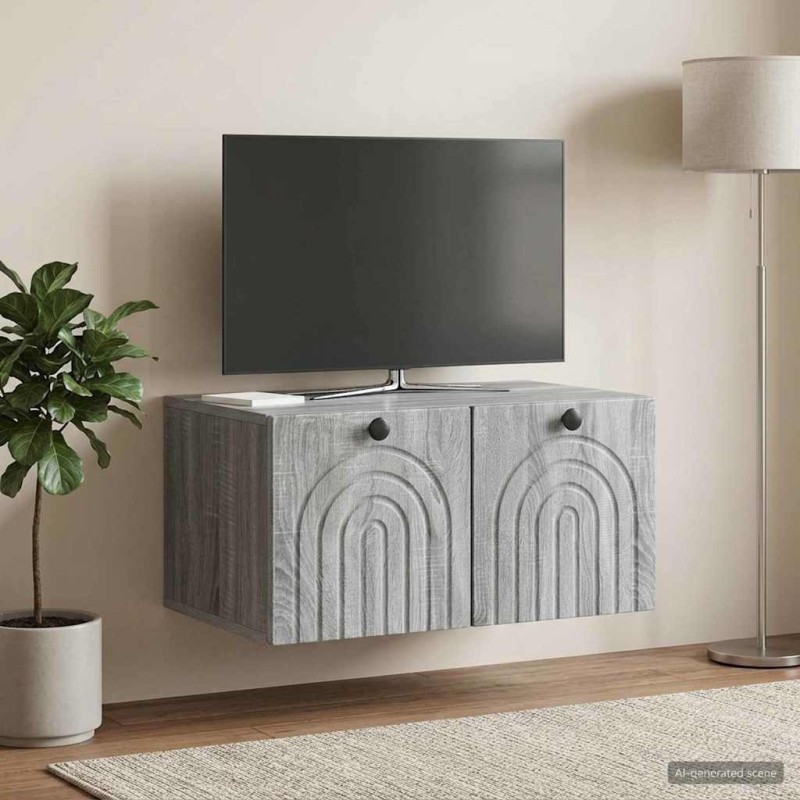 Meuble TV mural Sonoma gris 59,5 x 41 x 30 cm Bois d'ingénierie 619323619323