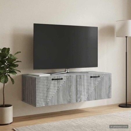 Meuble TV mural Sonoma gris 98 x 41 x 30 cm Bois d'ingénierie 619324619324