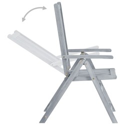 Chaises inclinables de jardin lot de 6 et coussins Bois acacia 619328619328