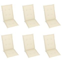 Chaises inclinables de jardin lot de 6 et coussins Bois acacia 619328619328