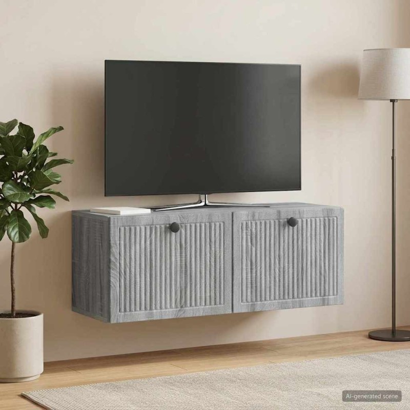 Meuble TV mural Sonoma gris 78,5 x 31 x 30 cm Bois d'ingénierie 619335619335