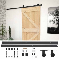 Porte coulissante Naturel et noir 100 x 210 cm 619336619336