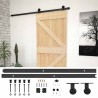 Porte coulissante Naturel et noir 100 x 210 cm 619336619336