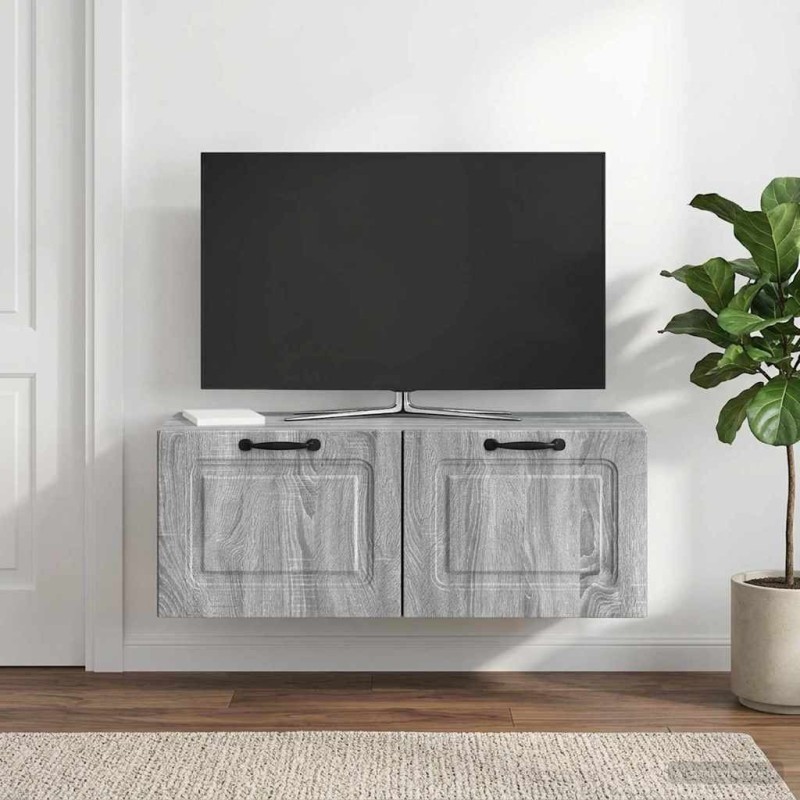 Meuble TV mural Sonoma gris 78,5 x 31 x 30 cm Bois d'ingénierie 619339619339