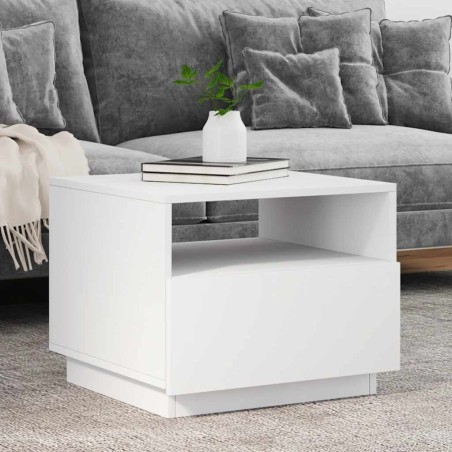 Table basse avec lumières LED blanc 50x49x40 cm 619342619342