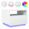 Table basse avec lumières LED blanc 50x49x40 cm 619342619342