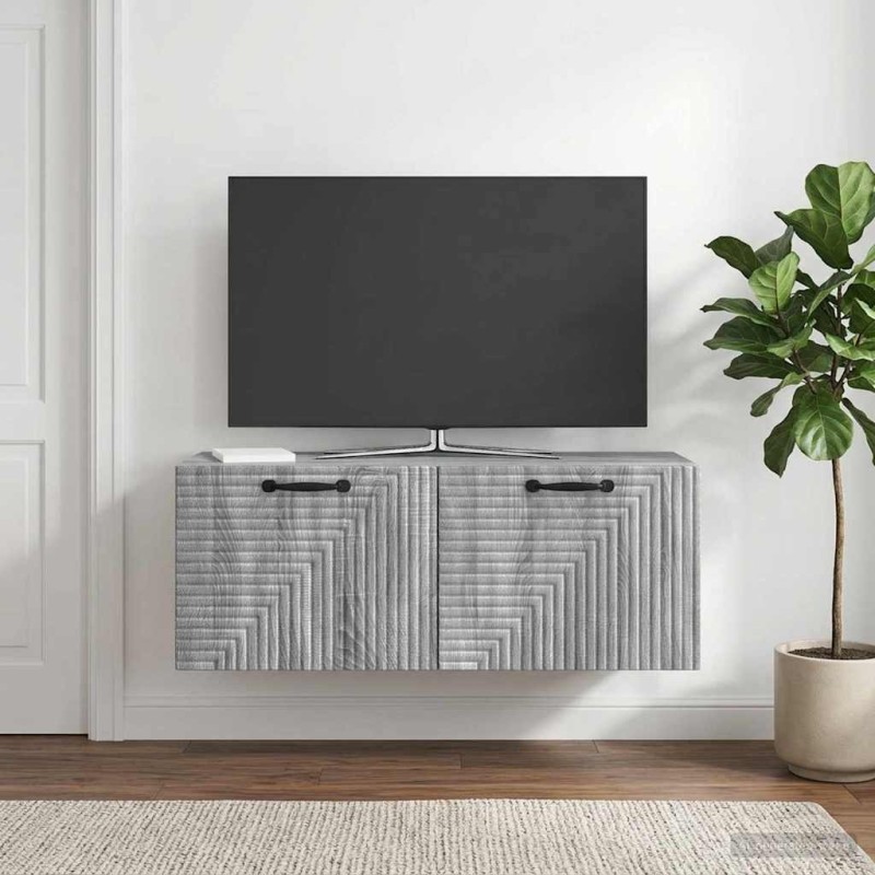 Meuble TV mural Sonoma gris 78,5 x 31 x 30 cm Bois d'ingénierie 619343619343