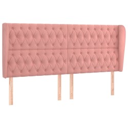 Tête de lit avec oreilles Rose 203x23x118/128 cm Velours 619345619345