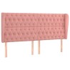 Tête de lit avec oreilles Rose 203x23x118/128 cm Velours 619345619345