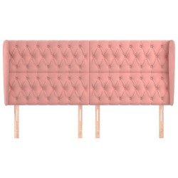 Tête de lit avec oreilles Rose 203x23x118/128 cm Velours 619345619345