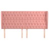 Tête de lit avec oreilles Rose 203x23x118/128 cm Velours 619345619345