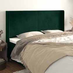 Tête de lit avec oreilles Vert foncé 163x16x118/128 cm Velours 619347619347