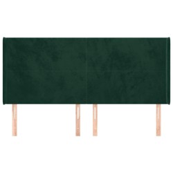 Tête de lit avec oreilles Vert foncé 163x16x118/128 cm Velours 619347619347