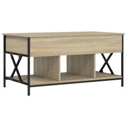 Table basse chêne sonoma 100x55x50cm bois d'ingénierie et métal 619348619348