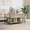 Table basse chêne sonoma 100x55x50cm bois d'ingénierie et métal 619348619348