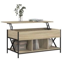 Table basse chêne sonoma 100x55x50cm bois d'ingénierie et métal 619348619348