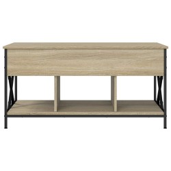 Table basse chêne sonoma 100x55x50cm bois d'ingénierie et métal 619348619348