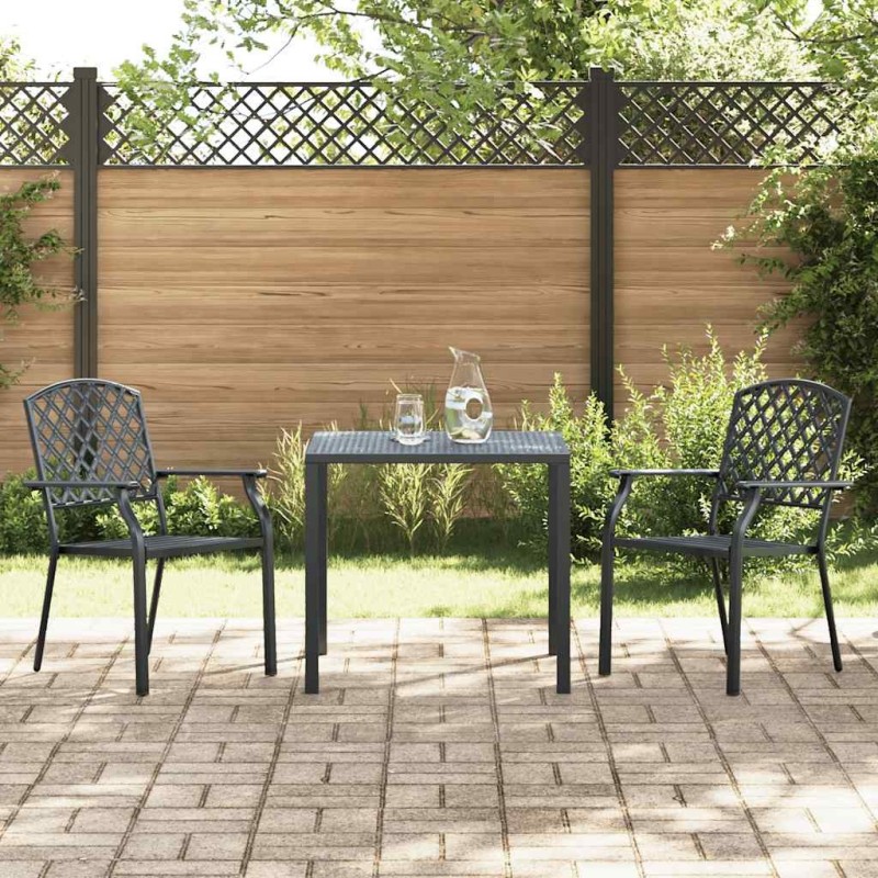 Chaises empilables d'extérieur lot de 2 acier anthracite 619352619352