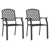 Chaises empilables d'extérieur lot de 2 acier anthracite 619352619352