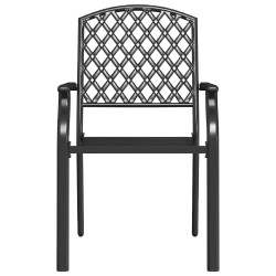 Chaises empilables d'extérieur lot de 2 acier anthracite 619352619352