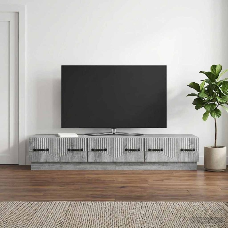 Meuble TV Sonoma gris 147 x 34,5 x 27 cm Bois d'ingénierie 619354619354