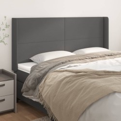 Tête de lit avec oreilles Gris 203x16x118/128 cm Similicuir 619356619356