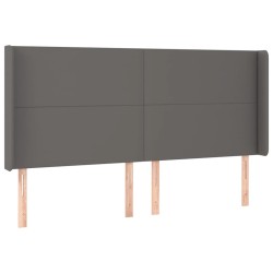 Tête de lit avec oreilles Gris 203x16x118/128 cm Similicuir 619356619356