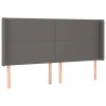 Tête de lit avec oreilles Gris 203x16x118/128 cm Similicuir 619356619356