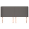 Tête de lit avec oreilles Gris 203x16x118/128 cm Similicuir 619356619356