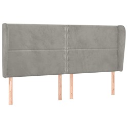 Tête de lit avec oreilles Gris clair 203x23x118/128 cm Velours 619357619357