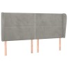 Tête de lit avec oreilles Gris clair 203x23x118/128 cm Velours 619357619357