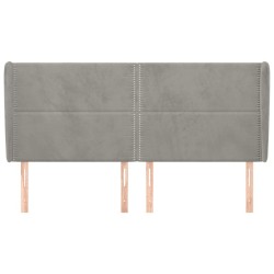 Tête de lit avec oreilles Gris clair 203x23x118/128 cm Velours 619357619357