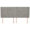 Tête de lit avec oreilles Gris clair 203x23x118/128 cm Velours 619357619357