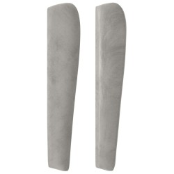 Tête de lit avec oreilles Gris clair 203x23x118/128 cm Velours 619357619357